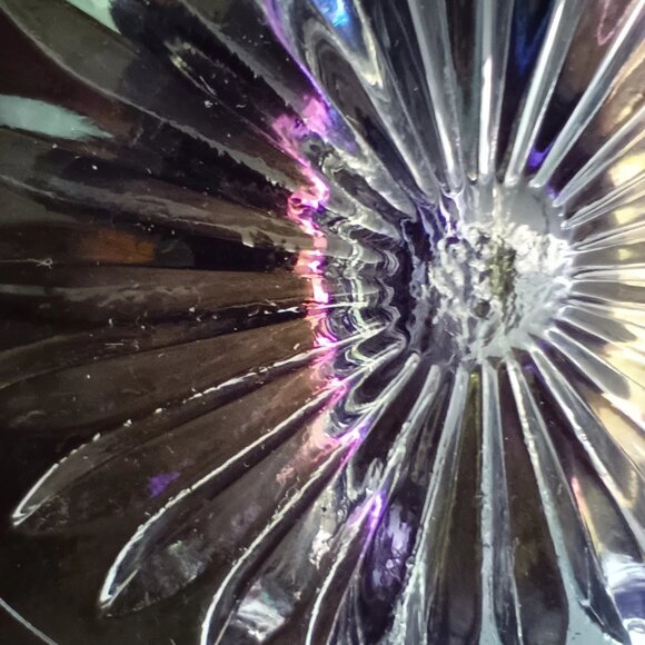 Indiana Glass 8" Round 2 Part Relish Dish Windsor Blue/Gray Carnival Glass - Picture 8 of 10